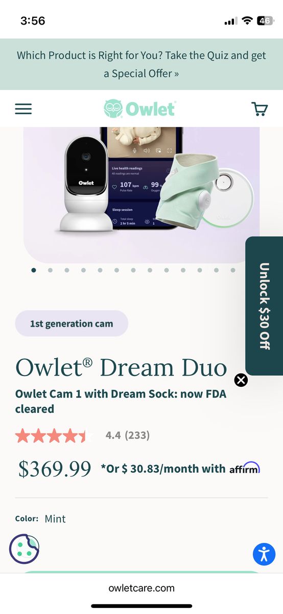 Owlet Dream Duo Sock And Camera