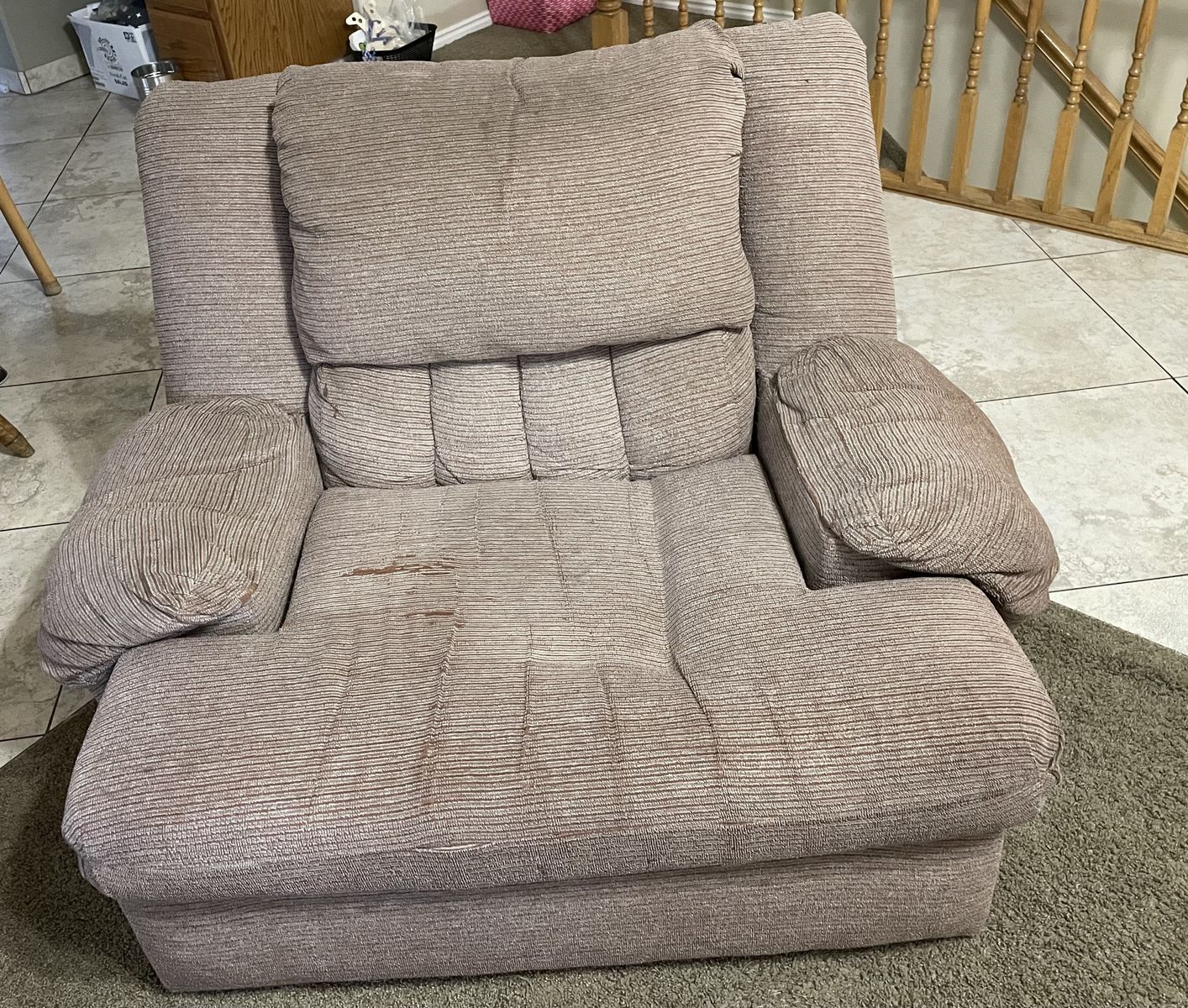 Brown Striped Arm Chair