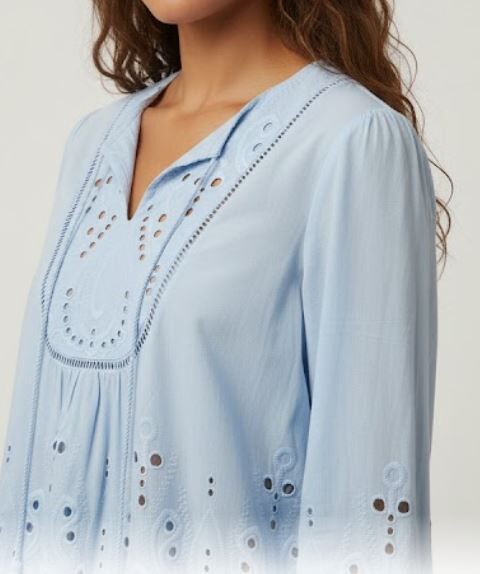 Women's Small Shirt / Blouse Cornflower Blue Boho Chic