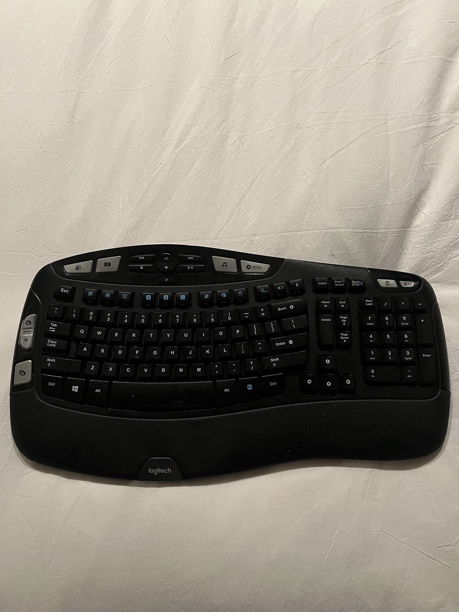 Logitech Wireless Wave Ergonomic Keyboard Black with Built-in Palm Rest