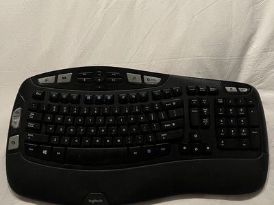 Logitech Wireless Wave Ergonomic Keyboard Black with Built-in Palm Rest