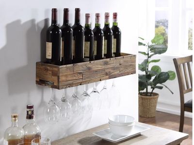 Northbeam 24" Floating Wine Shelf with Glass Holder - SLF0330112010 - New in Box