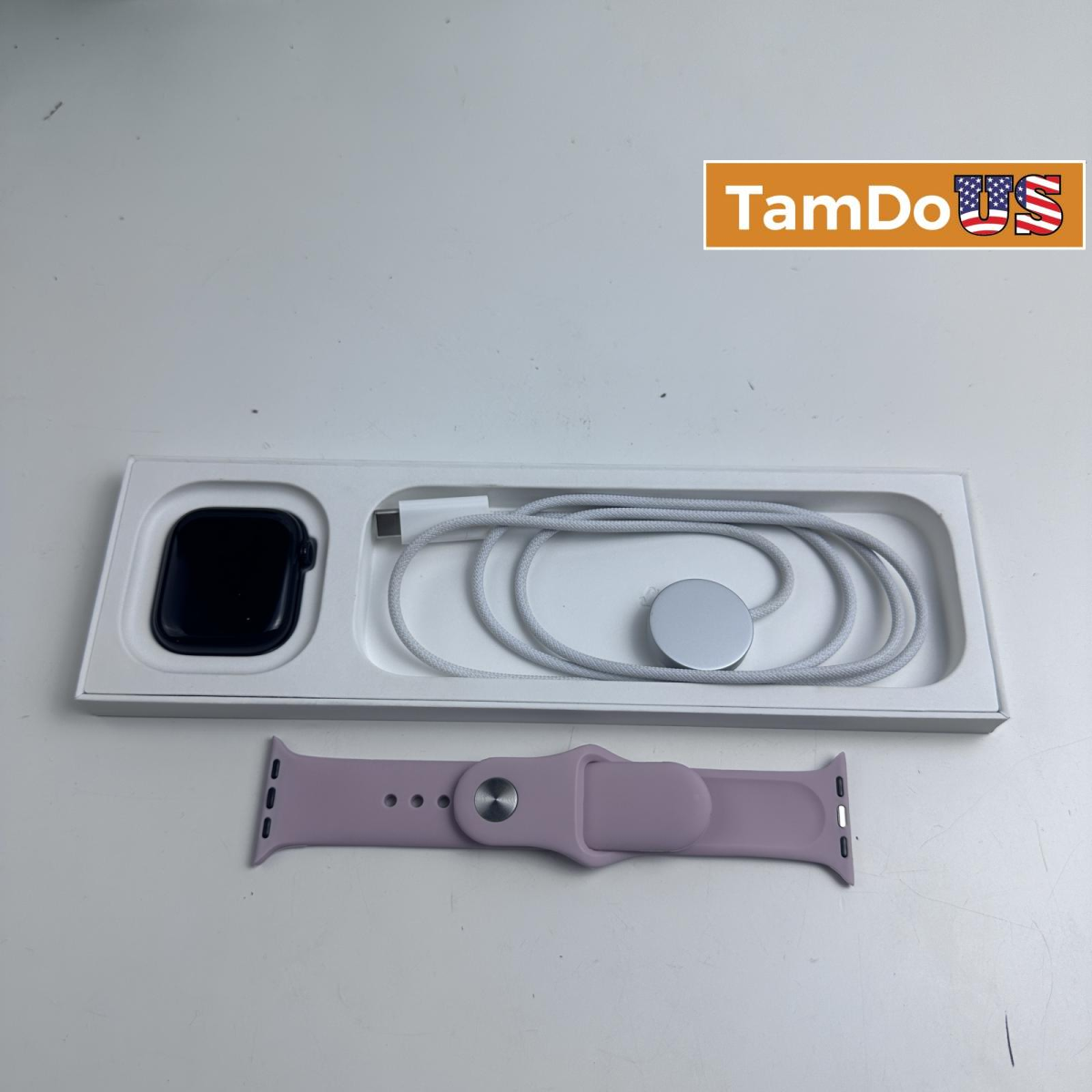 Apple Watch Series 10 (42mm, Cellular) Jet Black AL Purple Sport Band S/M