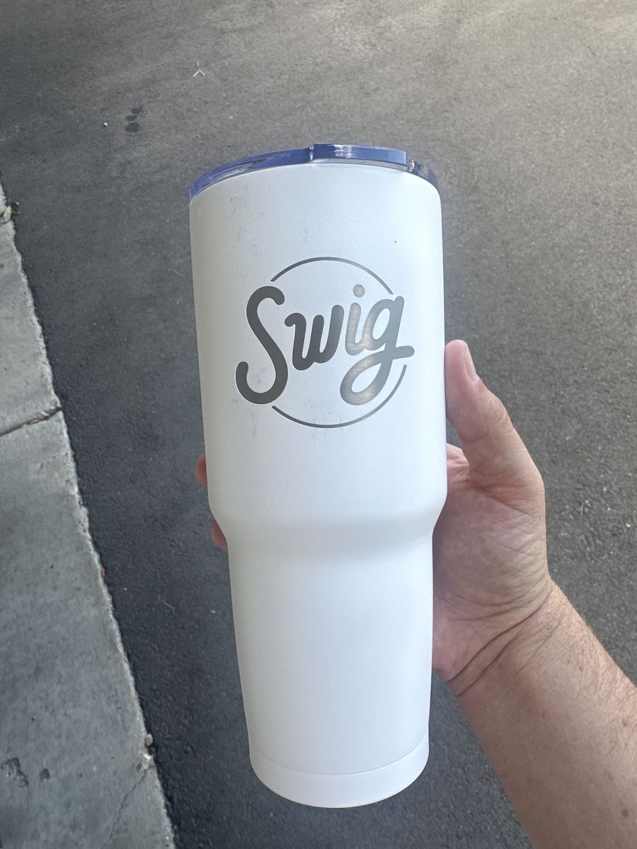 Swig White Insulated Tumbler Water Bottle with Lid - Used - No Handle