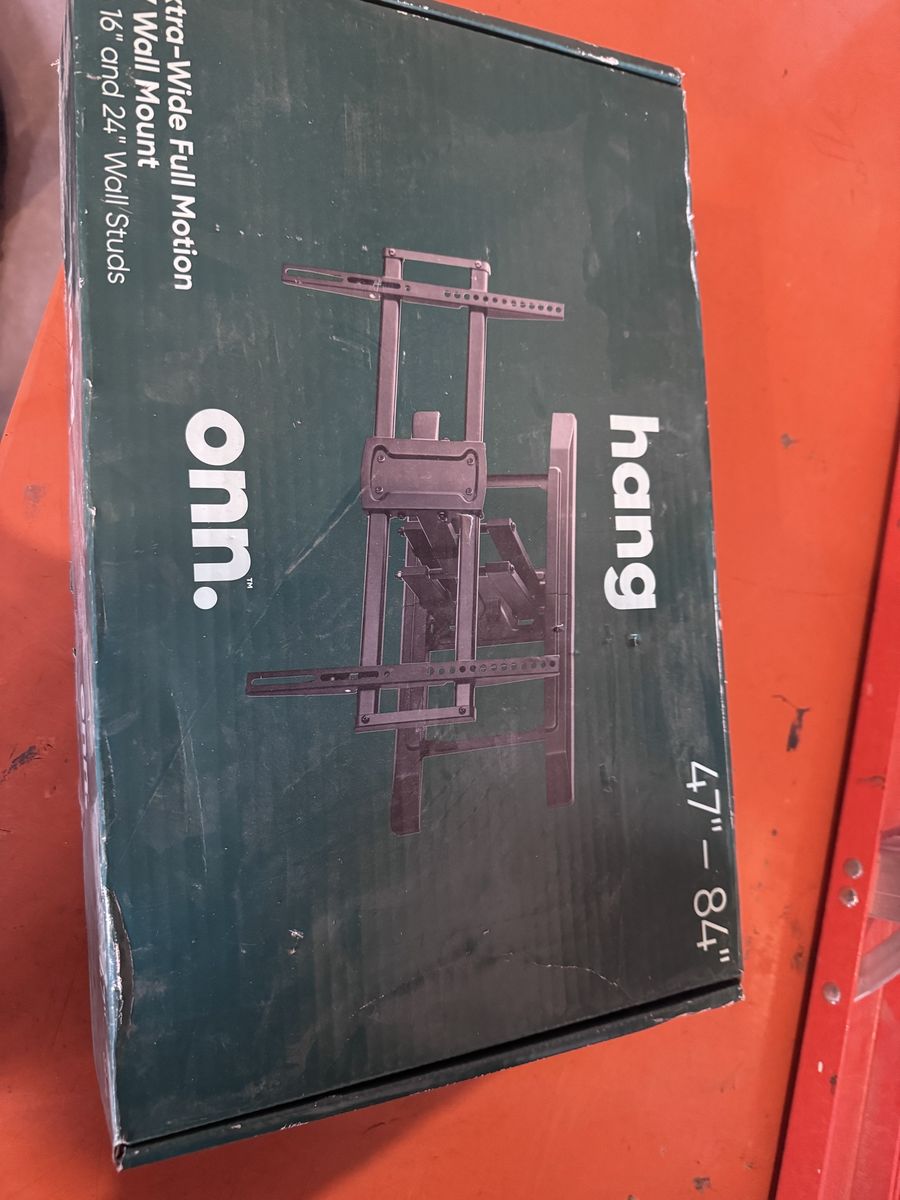 Onn. Extra-Wide Full Motion TV Wall Mount for 47-84" TVs, Fits 16" and 24" Wall Studs