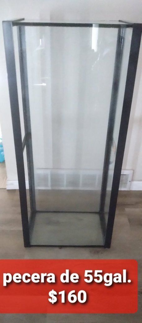 Clear Glass 55 Gallon Aquarium Fish Tank - Used, Good Condition