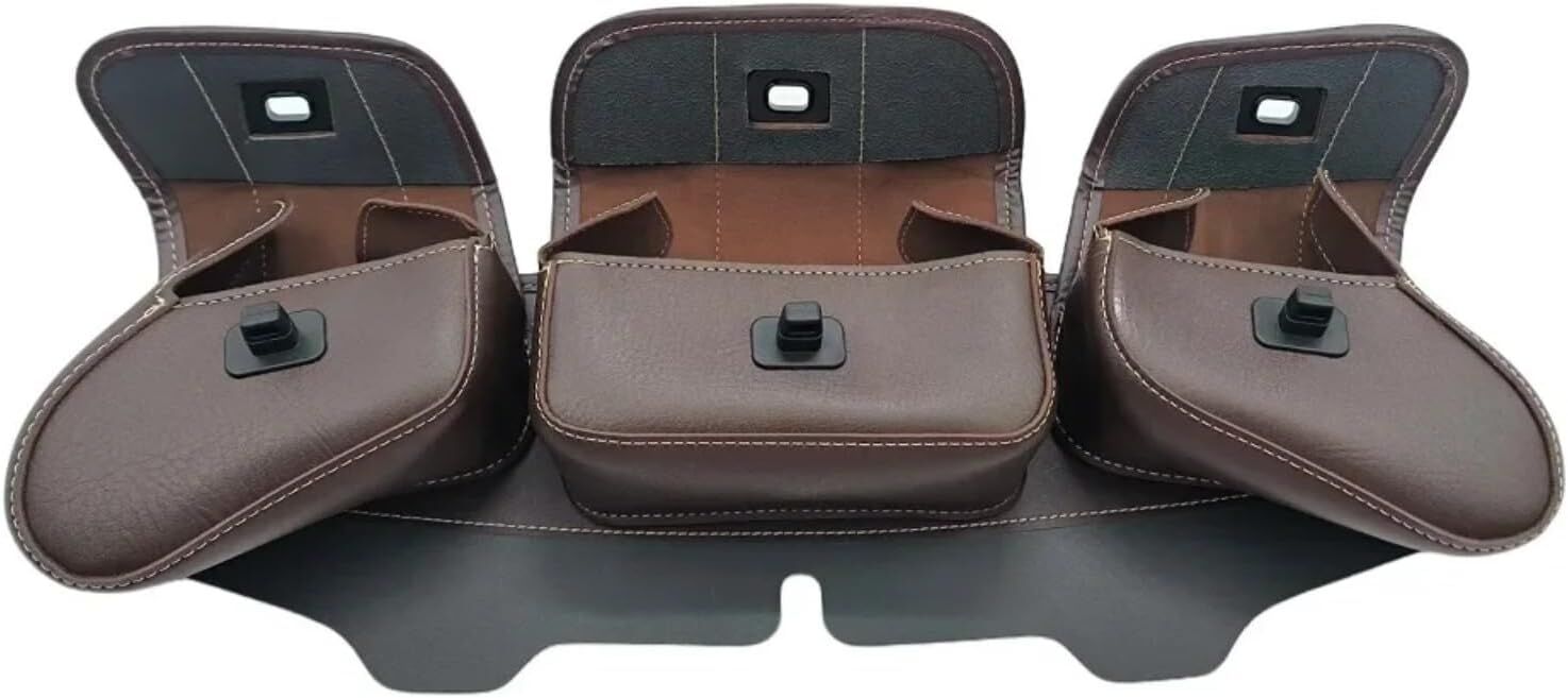 1996-2013 Harley Electra Street Glide Touring 3-Pocket Windshield Pouch (Brown)