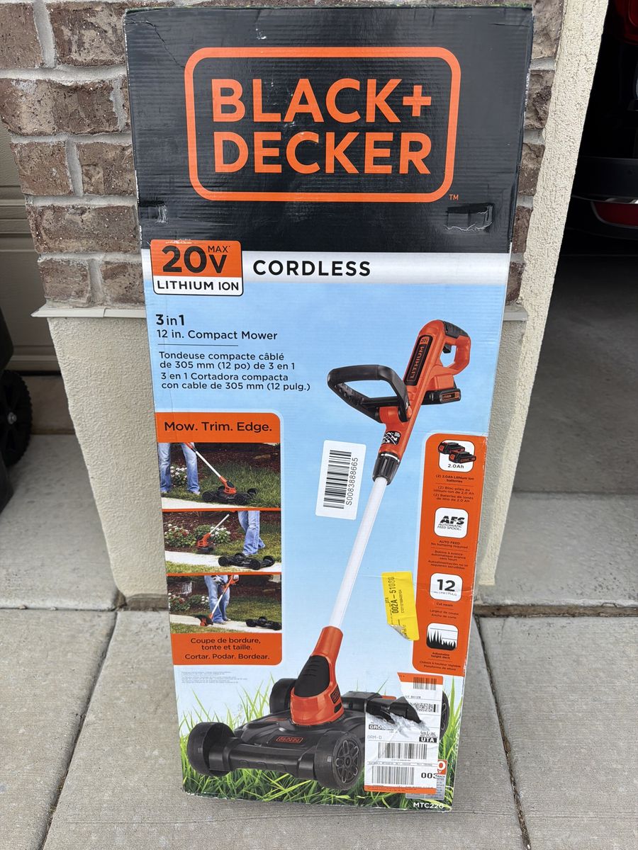 BLACK+DECKER 20V MAX 3-in-1 Cordless 12 in. Compact Mower