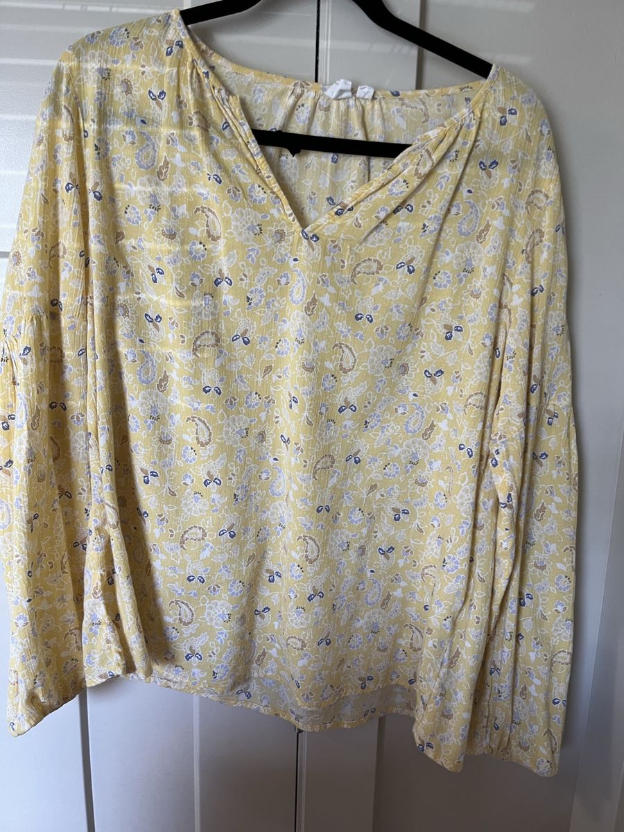 GAP women Blouse, yellow, long sleeves, L
