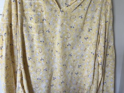 GAP women Blouse, yellow, long sleeves, L
