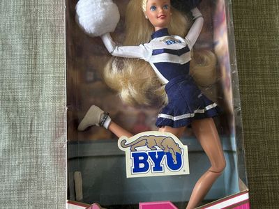 BYU Cheerleader Barbie 1996 New in box