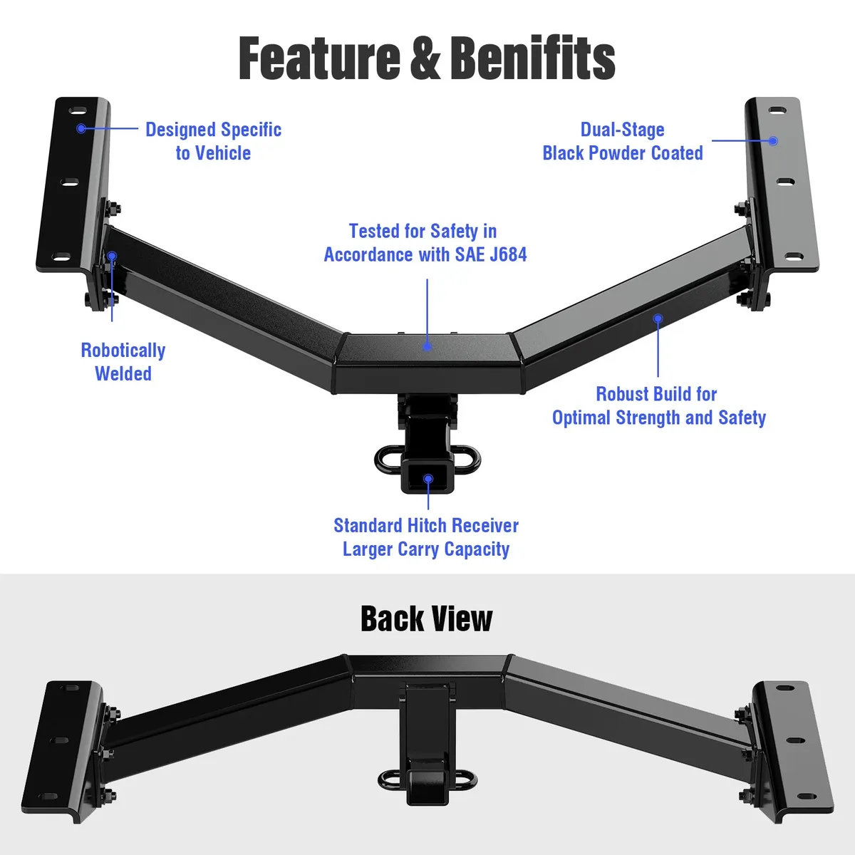 2 Inch Trailer Hitch Receiver For Honda Pilot 2016-2021 Acura MDX 2014-2020