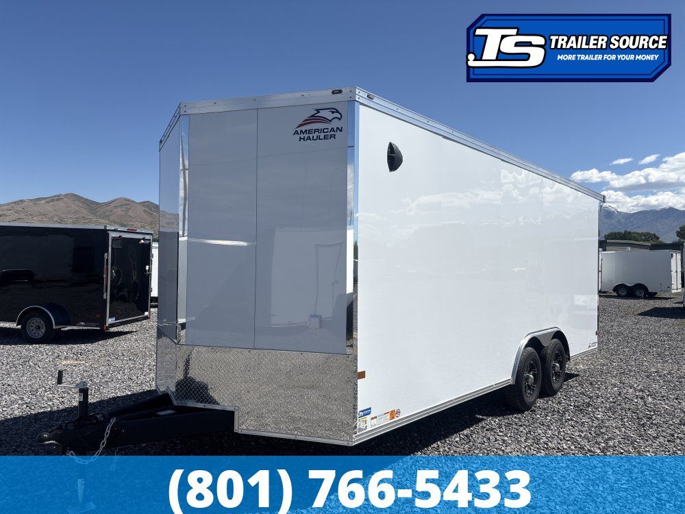 8.5x20 American Hauler Mach Enclosed Car Hauler Trailer - 7'6" Interior - 10K GVWR - .080 PolyCor, Insulation, Ramp Door, Rear