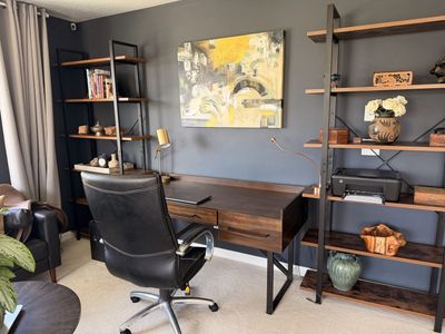 Home Office desk and bookshelves