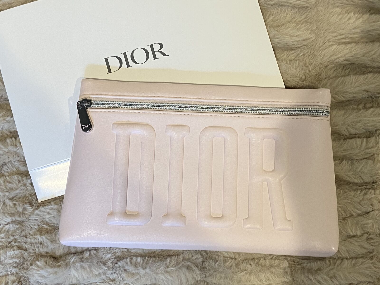 GWP Dior Soft Pink Vegan Leather Makeup Pouch
