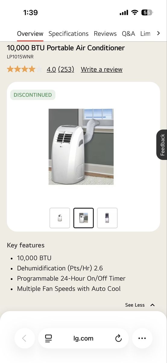 LG Portable AC Unit With All Accessories