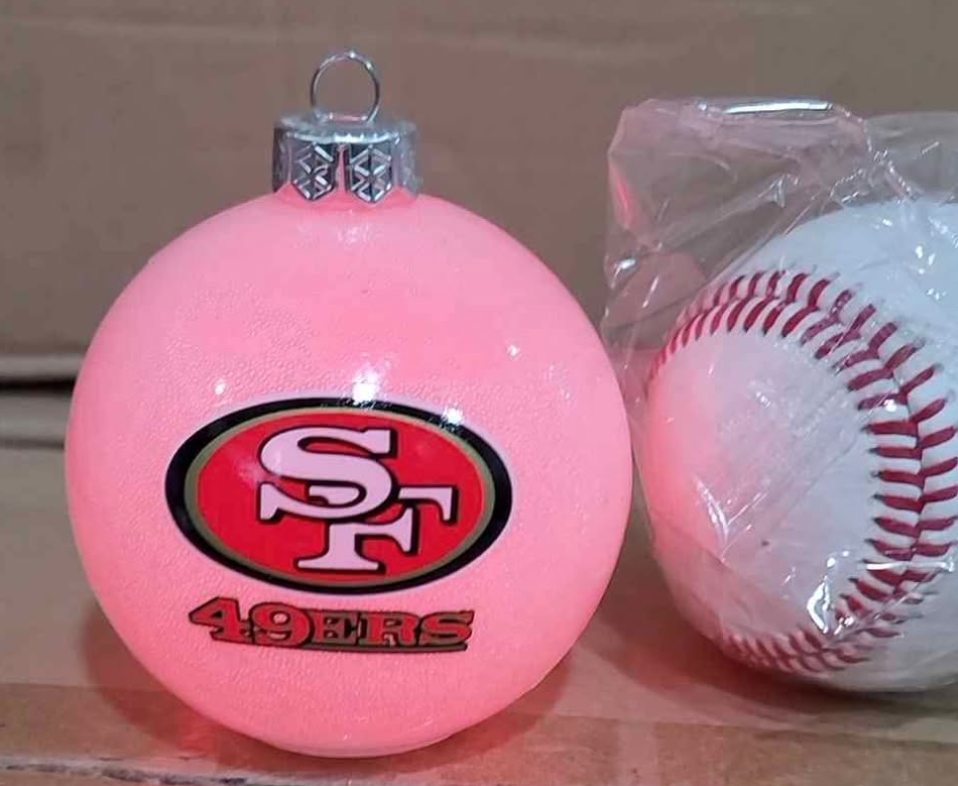 NFL San Francisco 49ers Ball Ornament, LED Color Changing! NEW