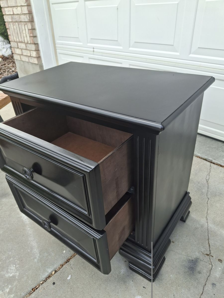 extra tall all wood black night stand/beb