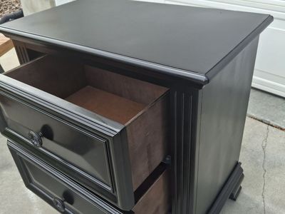 extra tall all wood black night stand/beb