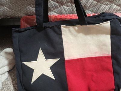 Texas Flag Tote Bag - Red, White, Blue Canvas with Star Design