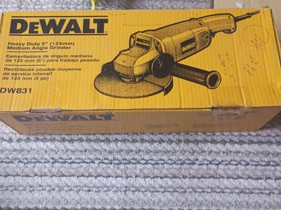 DEWALT DW831 Heavy Duty 5" Medium Angle Grinder in Box located in Tremonton