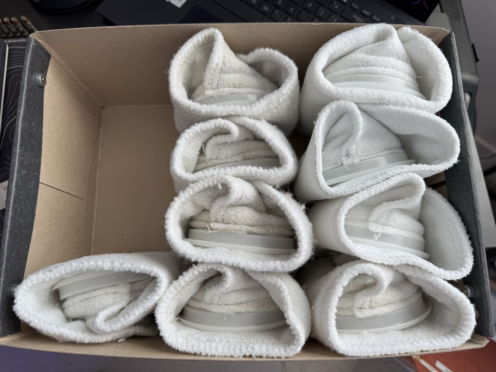 9x 4”x14” 200-Micron Felt Filter Socks with Plastic Ring