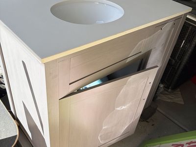 New 36-inch White Bathroom Vanity with Integrated Sink and Countertop