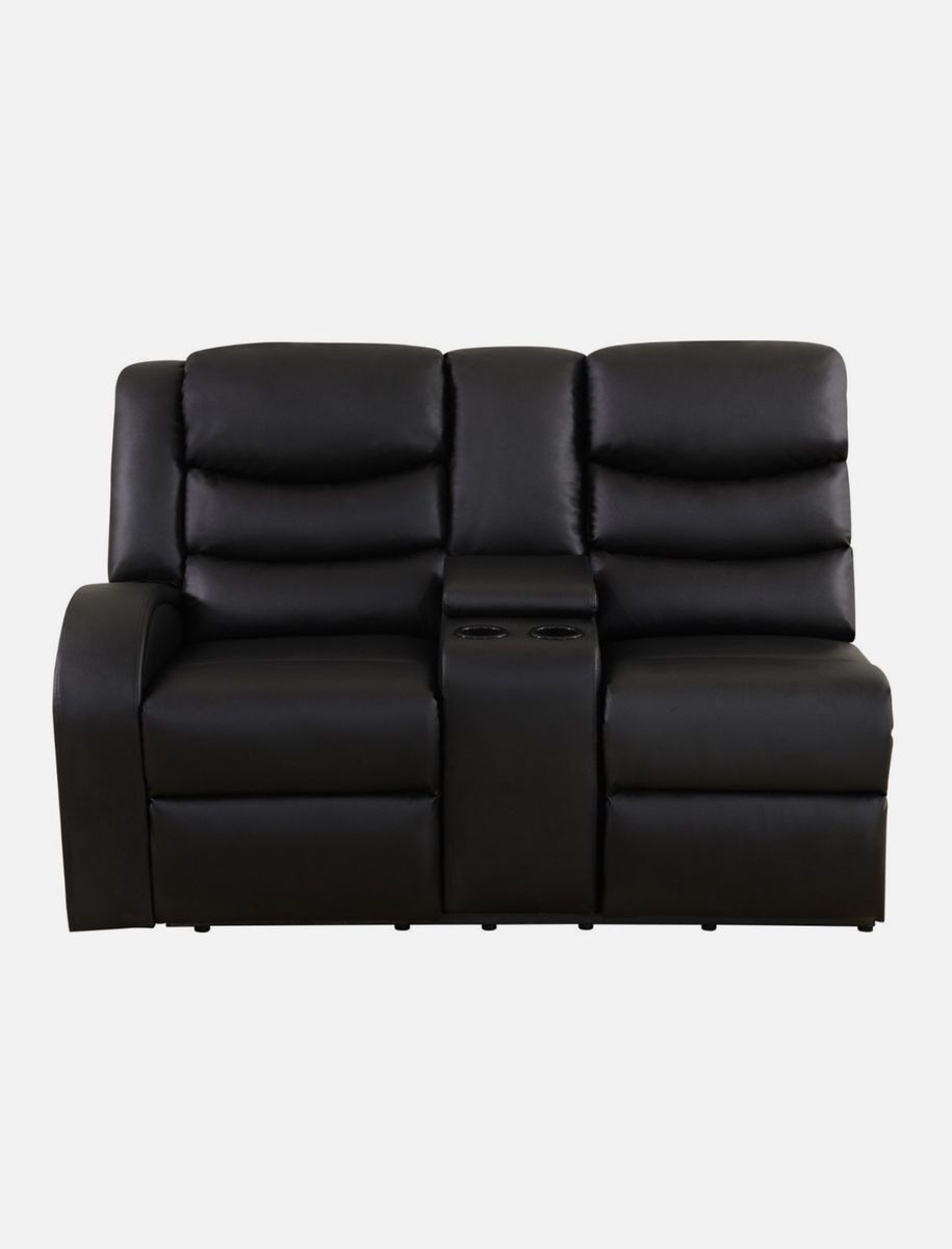 Black Semi PU Breathable Leather loveseat