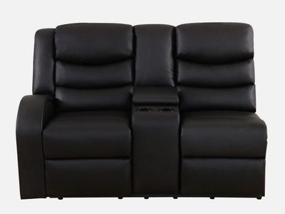 Black Semi PU Breathable Leather loveseat
