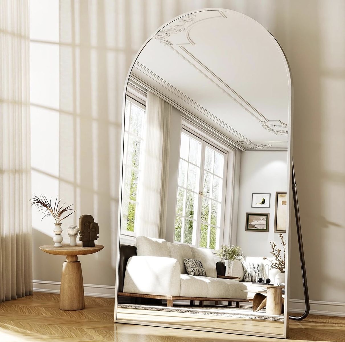 NEW Silver Arched Full-Length Floor Mirror