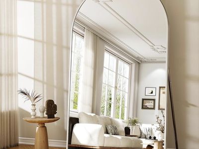 NEW Silver Arched Full-Length Floor Mirror