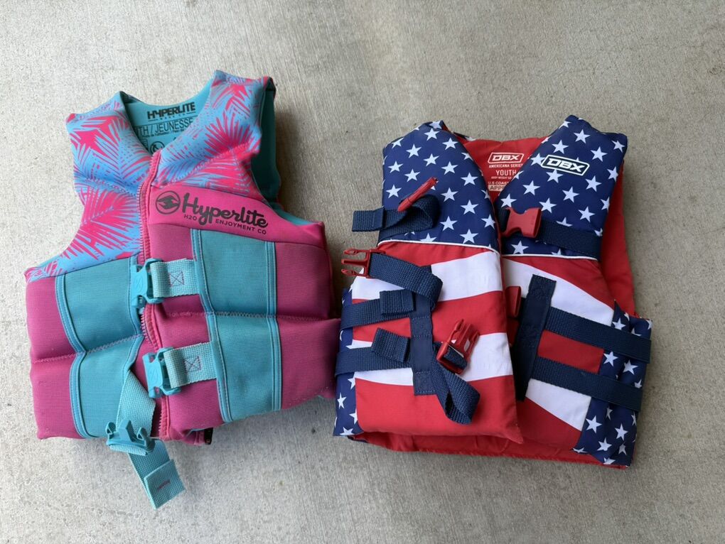 Kids life jackets 50-90 pounds $25.00 each