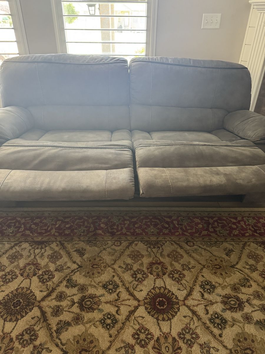 Couches set of 2 Full Couch- Grey Microfiber