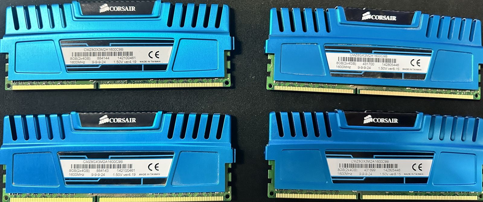 2 sets (16GB Total) of Corsair Vengeance 8gb 2x4GB DDR3 CMZ8GX3M2A1600C9B - $40 OBO