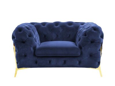 Wide Tufted Velvet Armchair