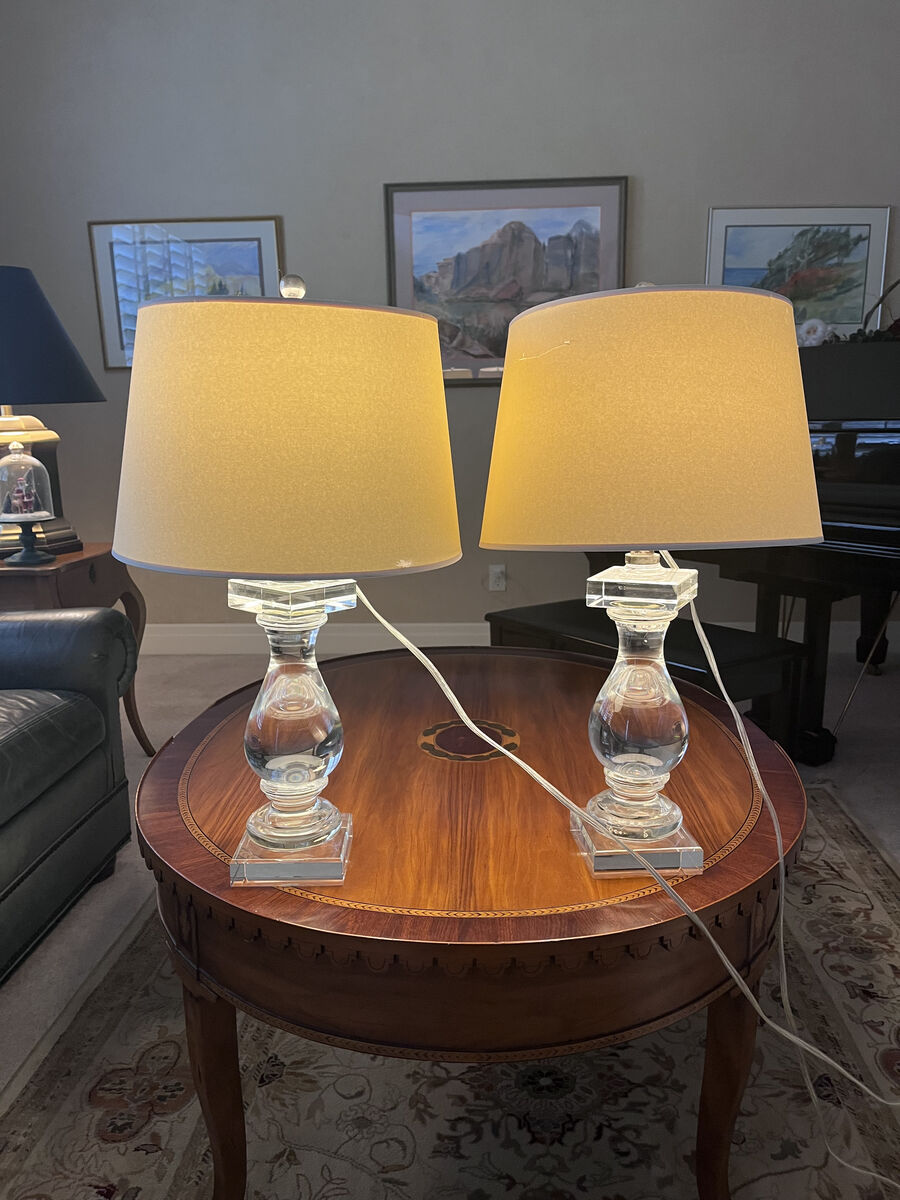 Crystal Table Lamps – Pair – Originally $1,400