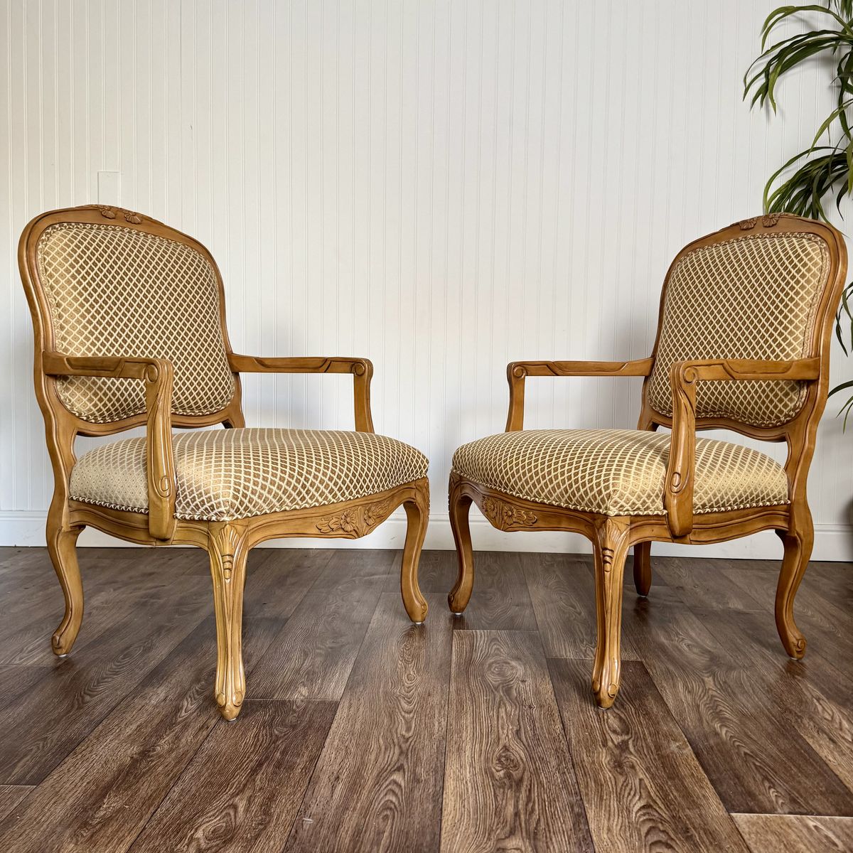 Pair of French Provincial Carved Armchairs