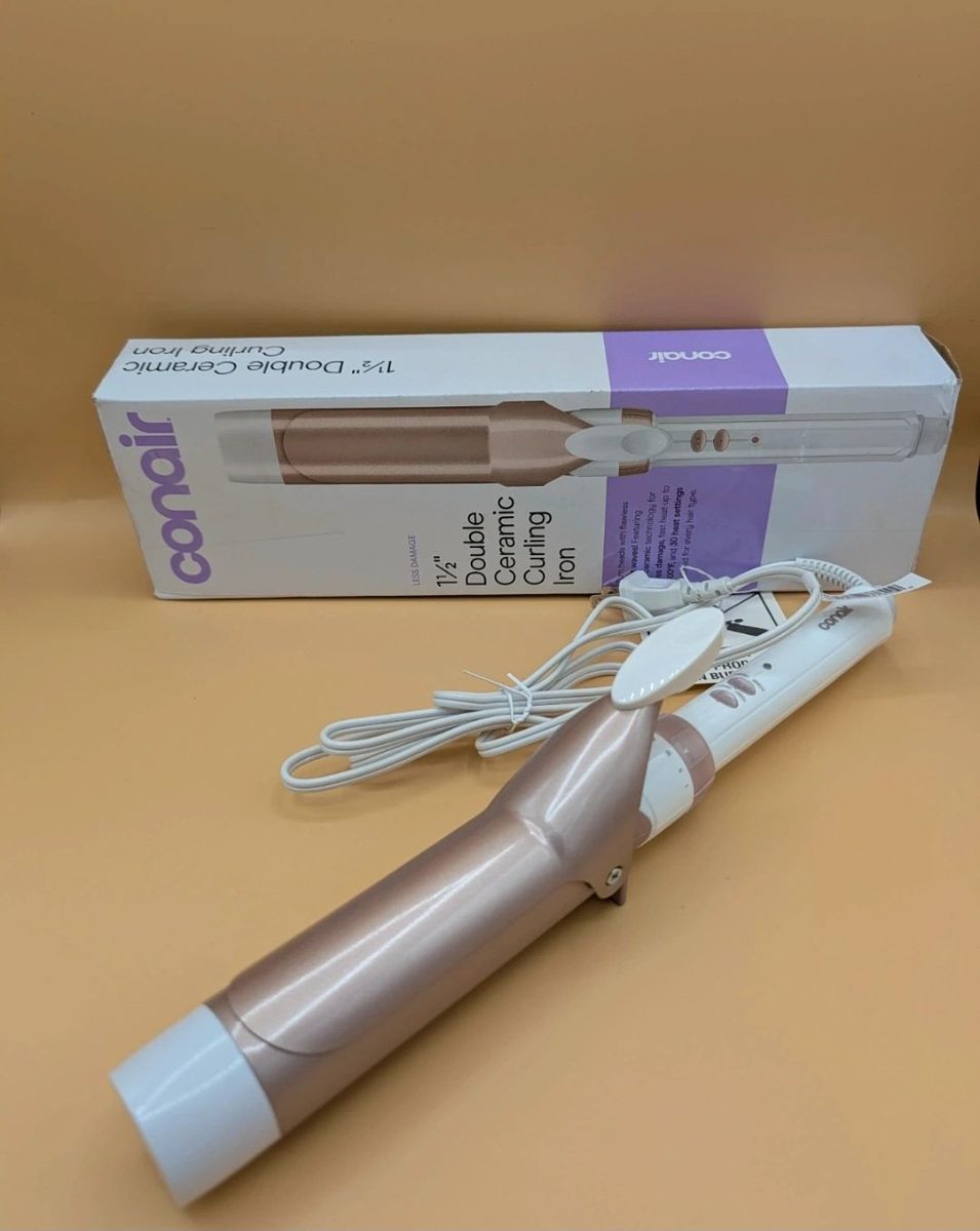 Conair Double Ceramic 1 1/2 Inch Curling Iron - Rose Gold/White