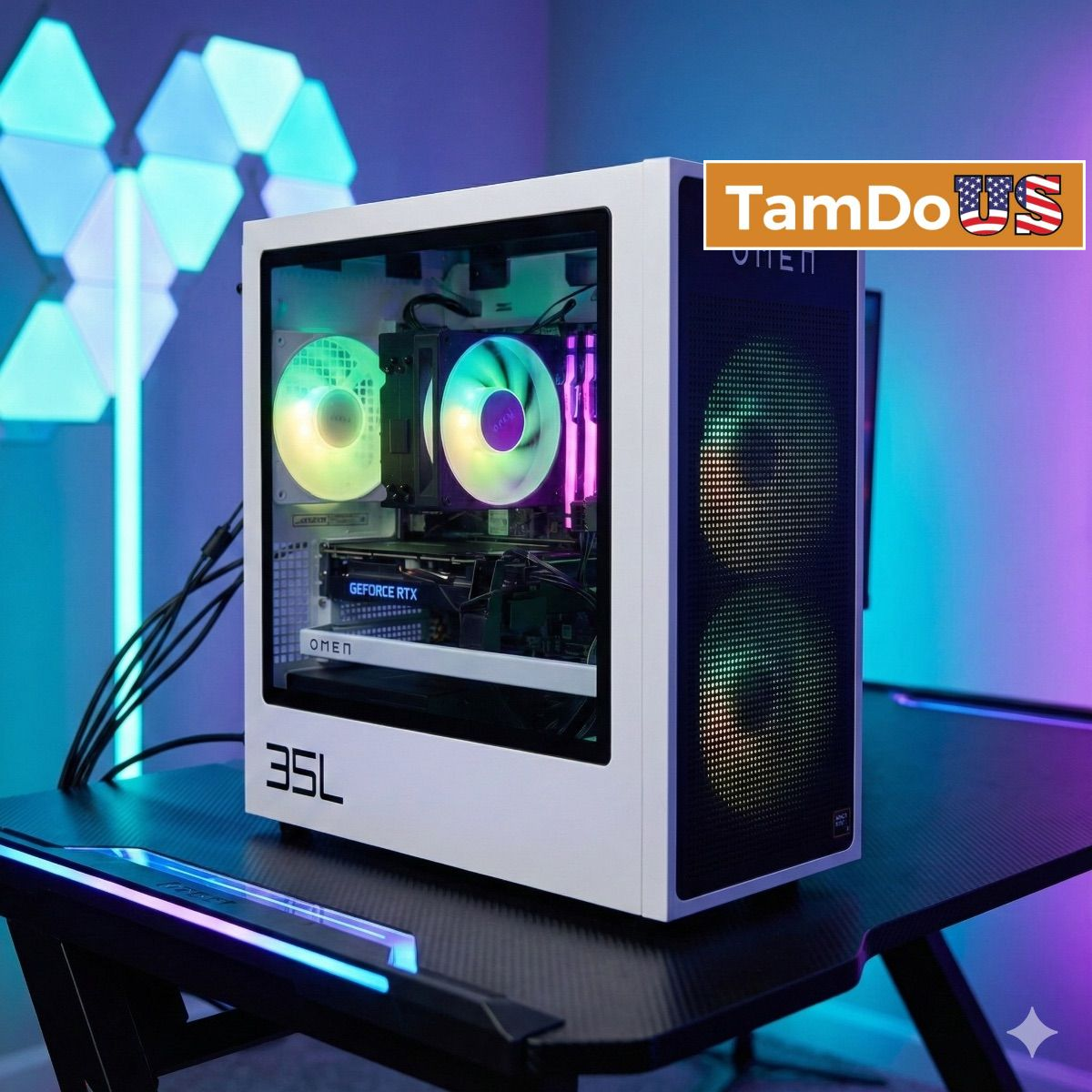 HP OMEN 35L Gaming Desktop, AMD Ryzen 7 8700G, 16GB DDR5, 1TB, RTX 4060 Ti 8GB