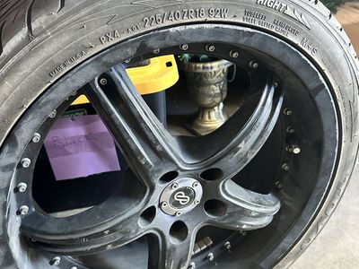 Toyo low profile tires 4 225/40ZR18 92W Black Rims & Tires - Set of 4 bolt pattern 18 inch wheels 5x 110 bolt pattern.