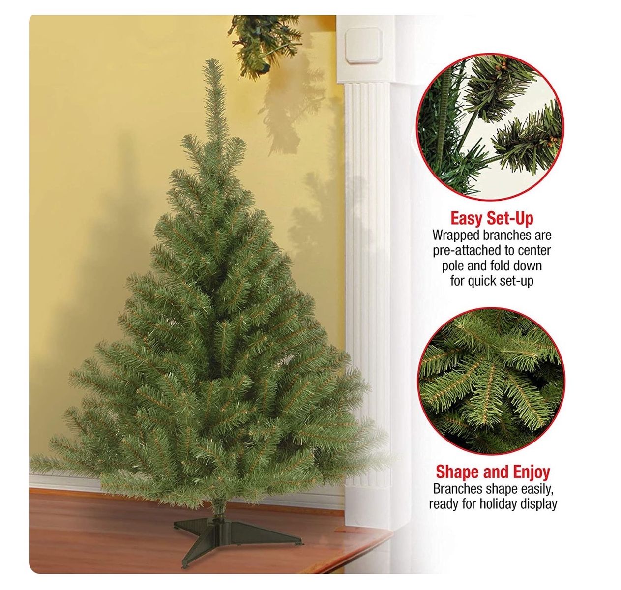 National Tree Company 4ft. Artificial Christmas Tree, Easy Set-Up, Fire-Resistant, Green Cash Only Please