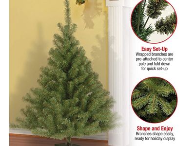 National Tree Company 4ft. Artificial Christmas Tree, Easy Set-Up, Fire-Resistant, Green Cash Only Please