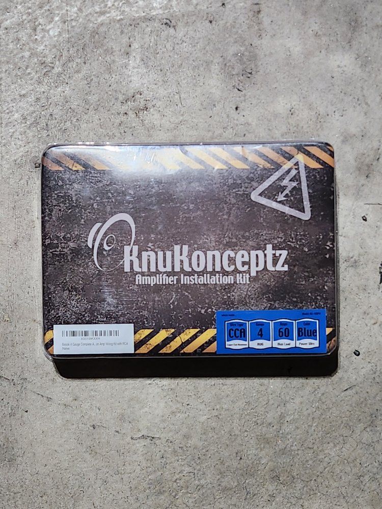 KnuKonceptz Complete 4 Gauge CCA Amplifier Installation Kit 60ft Blue Power Wire Car Audio