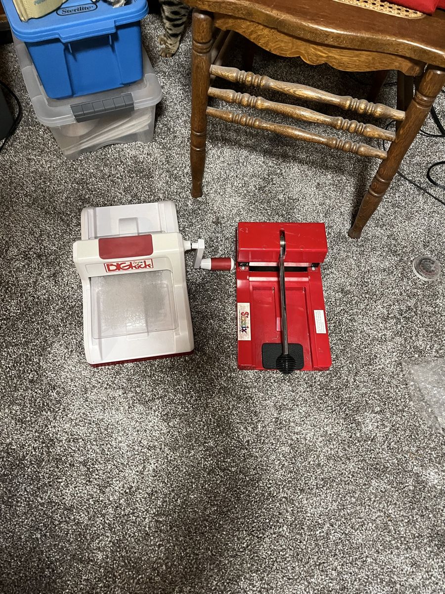 Huge Sizzix Lot: Big Shot & Original Red Die-Cutting Machines with Large Collection of Dies, two bags