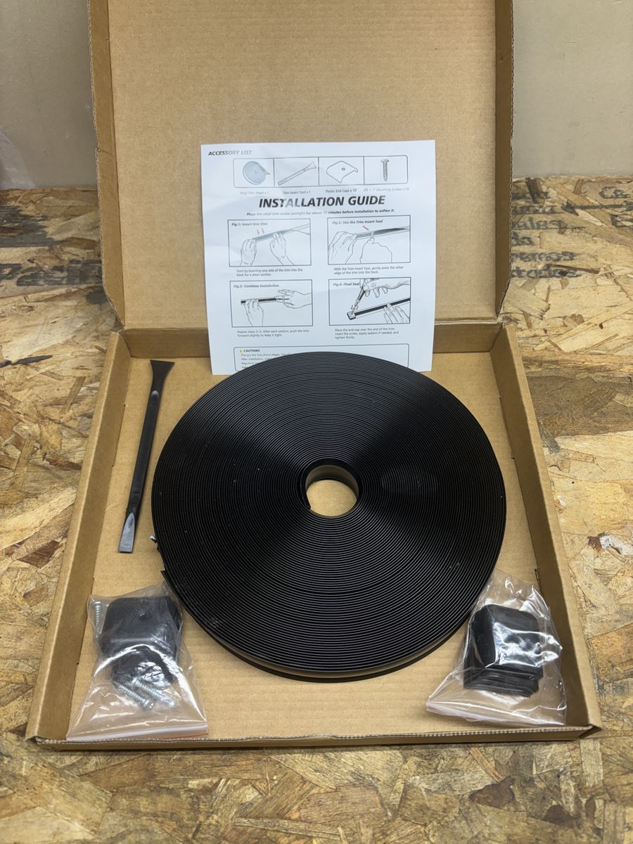 1" RV Trim Molding Insert, 75 Ft Exterior Weather Stripping with End Caps