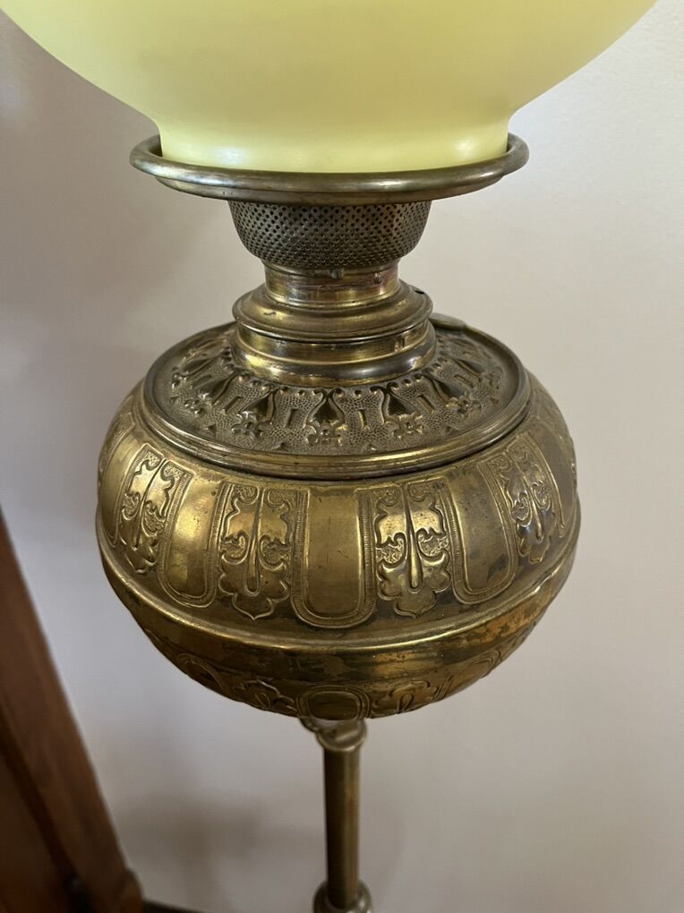 Victorian Era Standing Brass Piano Floor Lamp