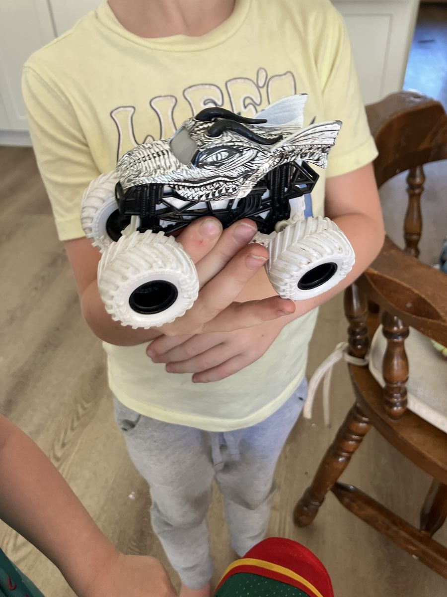 Monster Jam Dragon Monster Truck Toy White & Black Scale Model Collectible