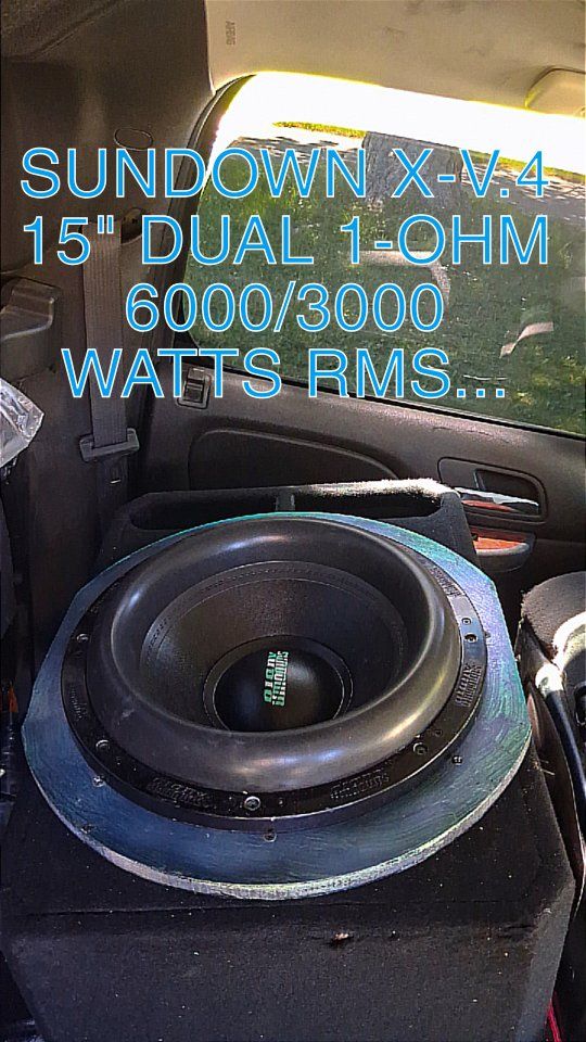 Sundown Audio XV4 15" Dual 1-Ohm 3000W RMS Subwoofer in Harmony Audio Vented Box