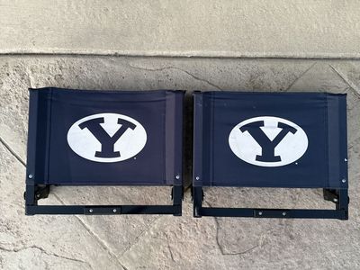 Set of 2 BYU Cougars Navy Blue Folding Stadium Bleacher Seats