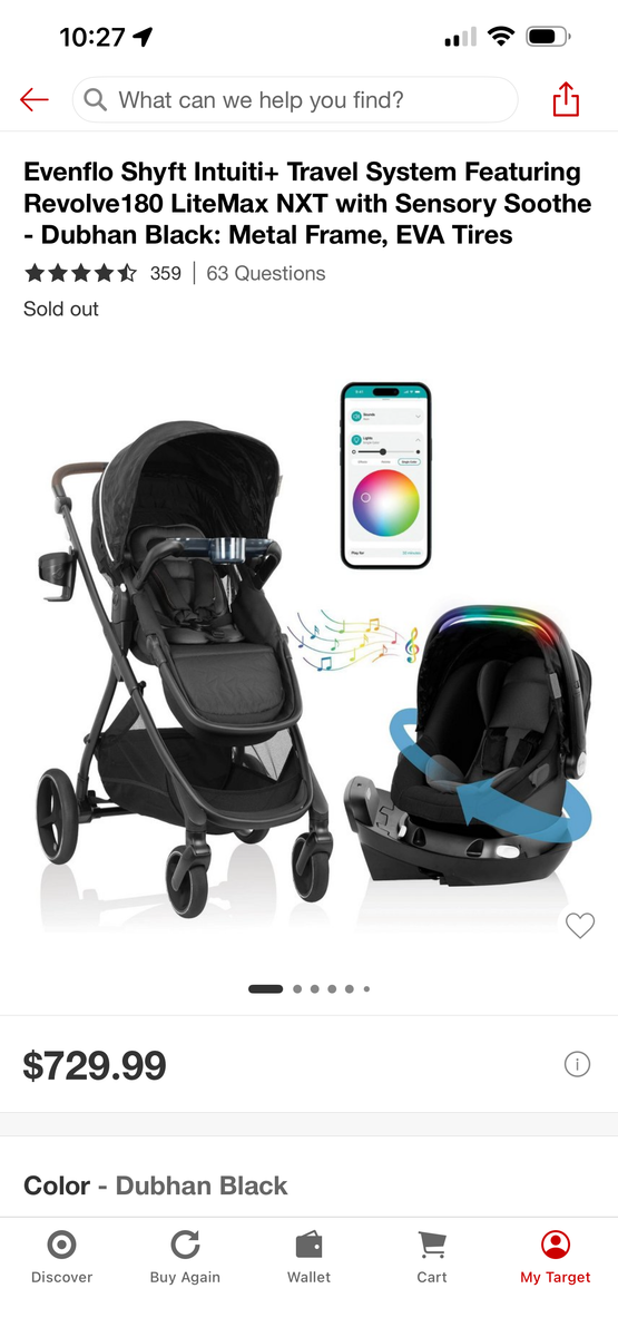 Evenflo Shyft Intuiti+ Travel System